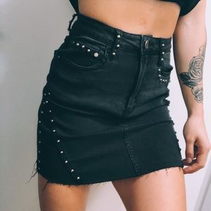 Black Denim Skirt
